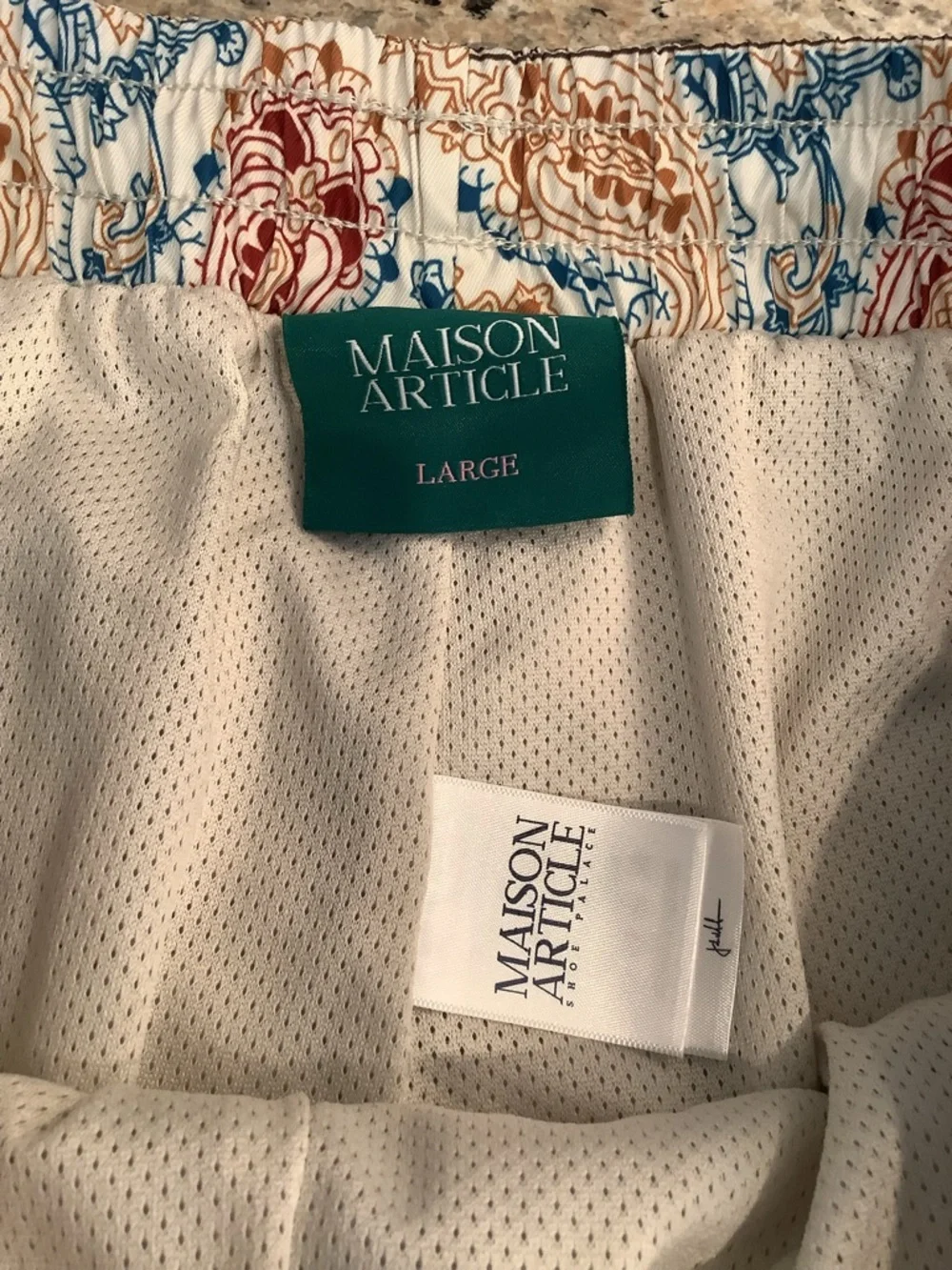 Maison Article Paisley Patchwork Drawstring Hybrid Shorts Size Large